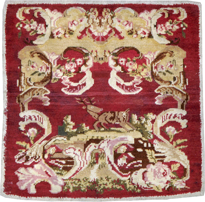 Antique Indian Lahore Pictorial Rug, No.9078 - Staging