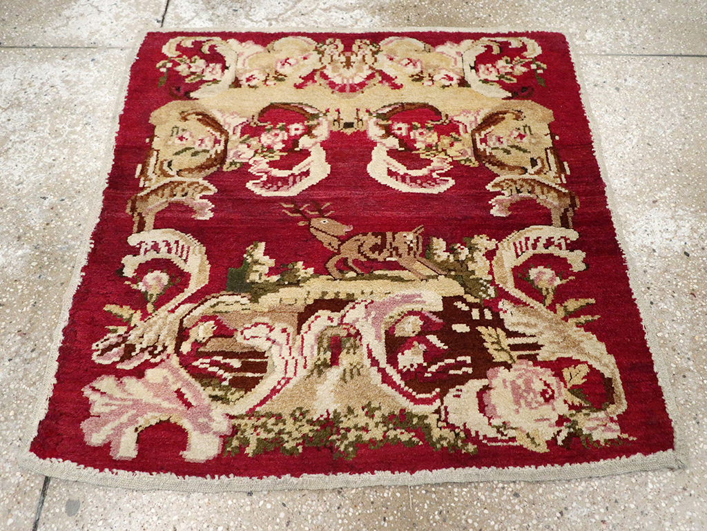 Antique Indian Lahore Pictorial Rug, No.9078 - Staging