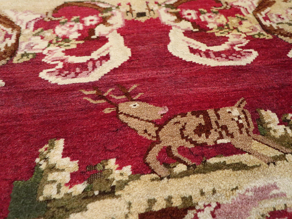 Antique Indian Lahore Pictorial Rug, No.9078 - Staging