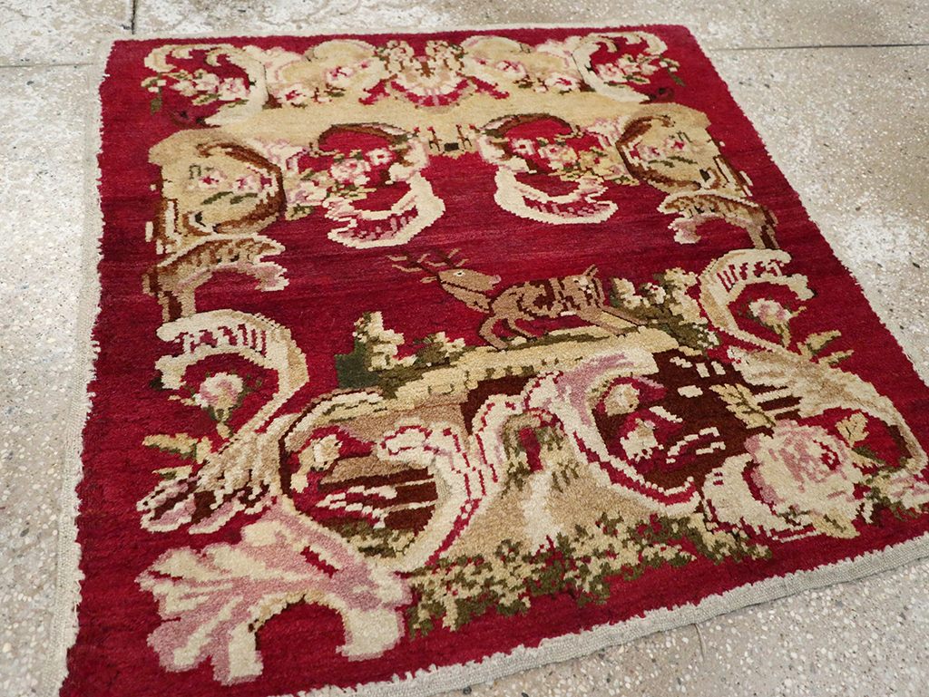 Antique Indian Lahore Pictorial Rug, No.9078 - Staging