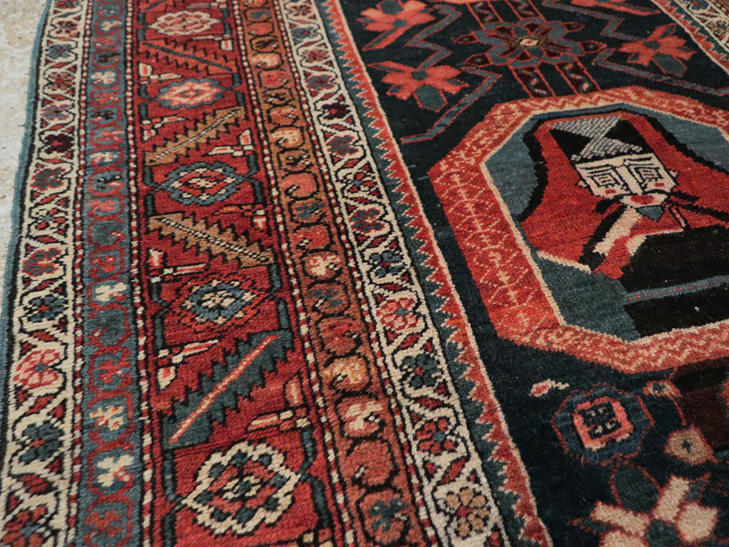 Antique Persian Bakshaish Pictorial Rug, No.9079 - Staging