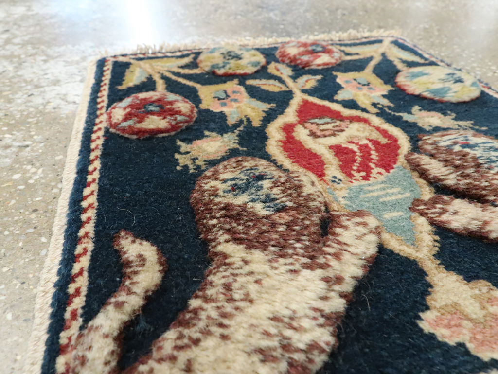 Vintage Persian Souf Tabriz Pictorial Rug (Pair: 1 of 2), No.9080 - Staging