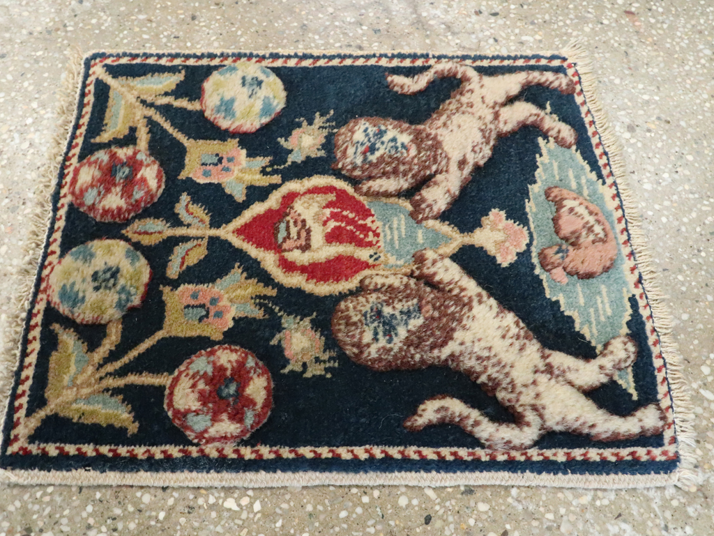 Vintage Persian Souf Tabriz Pictorial Rug (Pair: 1 of 2), No.9080 - Staging
