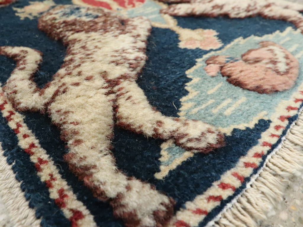 Vintage Persian Souf Tabriz Pictorial Rug (Pair: 1 of 2), No.9080 - Staging