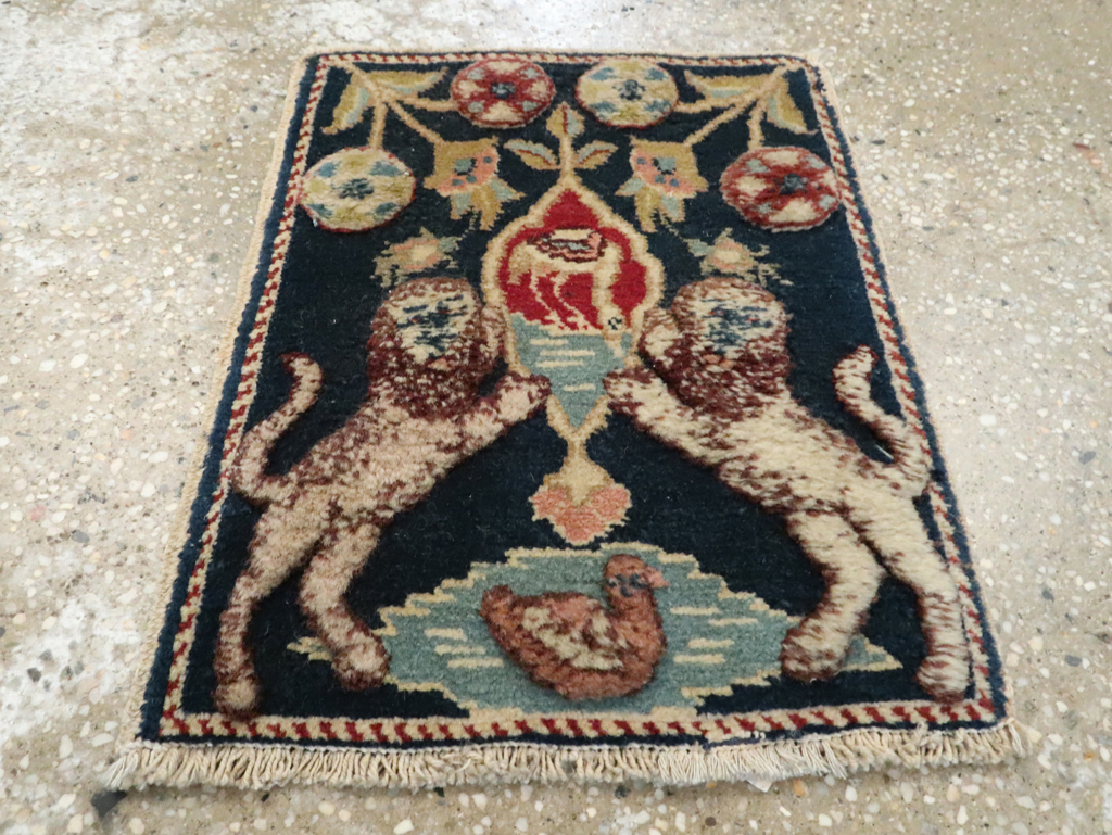 Vintage Persian Souf Tabriz Pictorial Rug (Pair: 2 of 2), No.9081 - Staging