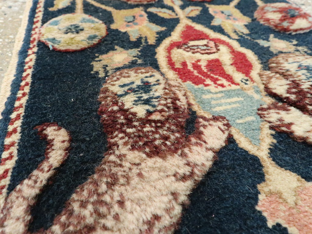 Vintage Persian Souf Tabriz Pictorial Rug (Pair: 2 of 2), No.9081 - Staging