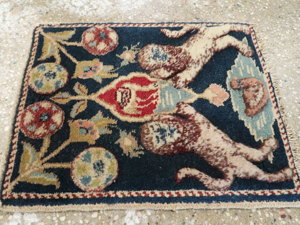 Vintage Persian Souf Tabriz Pictorial Rug (Pair: 2 of 2), No.9081 - Staging