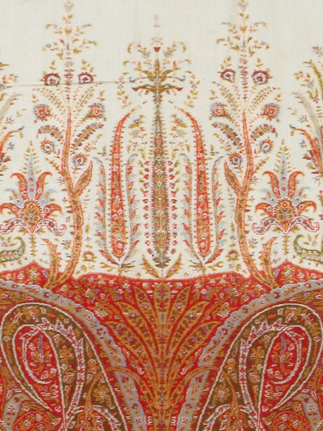 Vintage Jacquard Indian Textile Shawl	, No.9085 - Staging