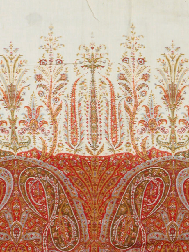 Vintage Jacquard Indian Textile Shawl	, No.9085 - Staging