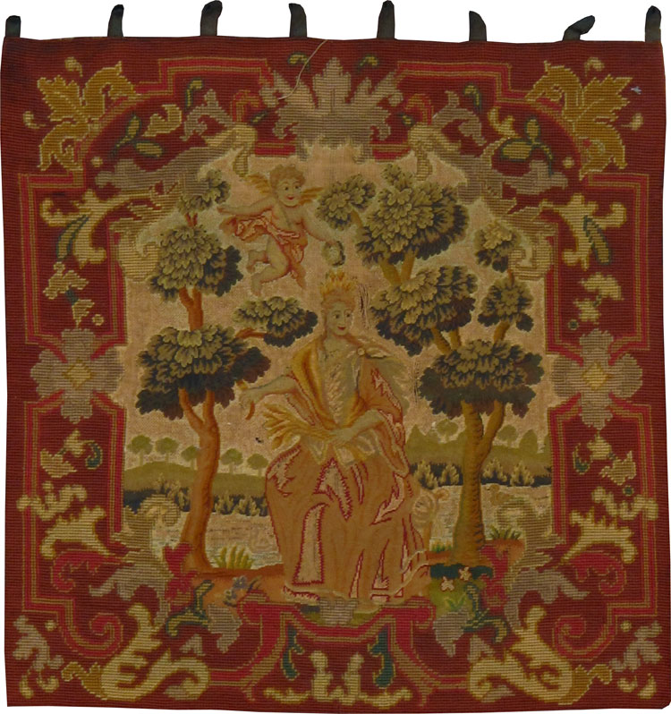Antique English Needlepoint Tapestry, No.9091 - Staging