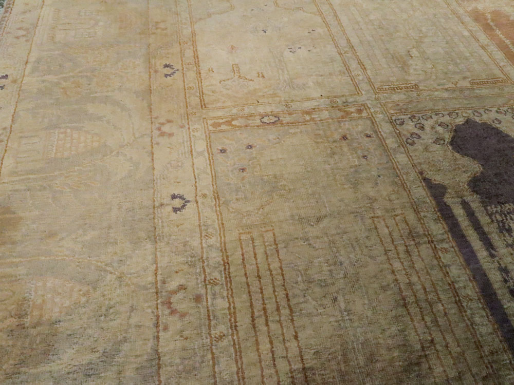 Vintage Turkish Kayseri Silk Rug, No.9095 - Staging