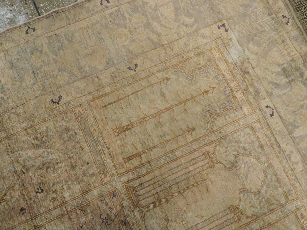 Vintage Turkish Kayseri Silk Rug, No.9095 - Staging