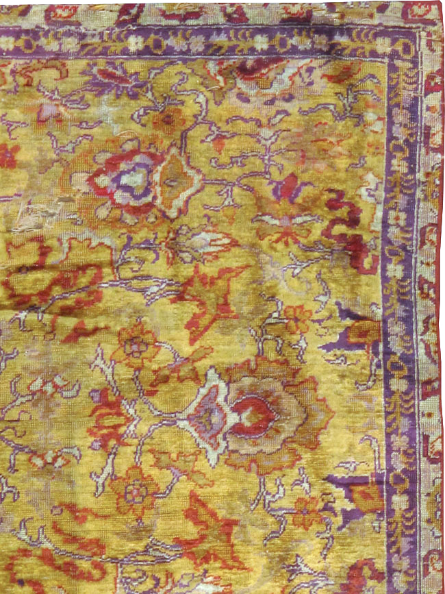 Antique Kayseri Silk Carpet, No.9100 - Staging