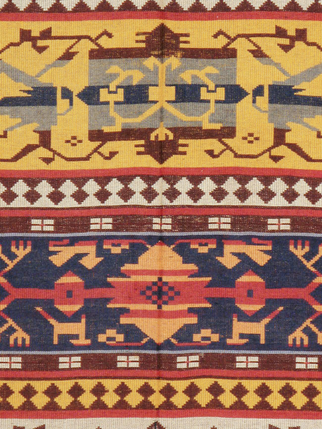 Vintage European Kilim Gallery Carpet, No.9108 - Staging