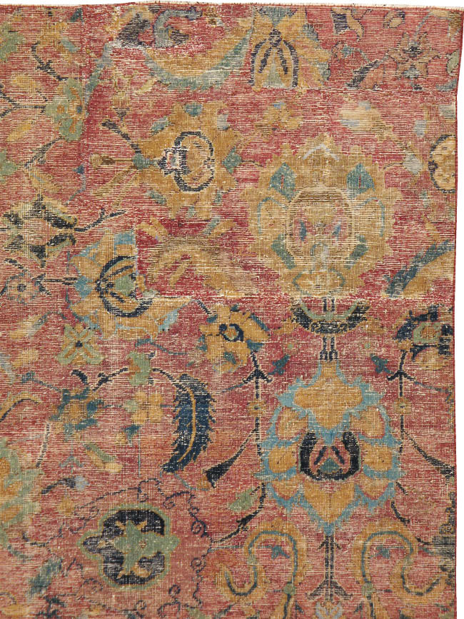 Antique Persian Isfahan Rug, No.9112 - Staging