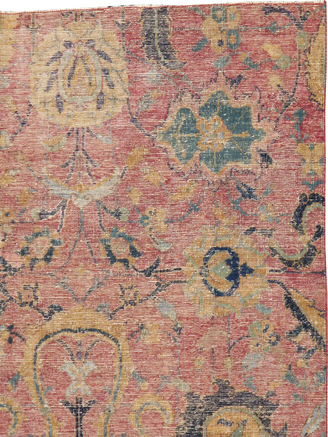 Antique Persian Isfahan Rug, No.9112 - Staging