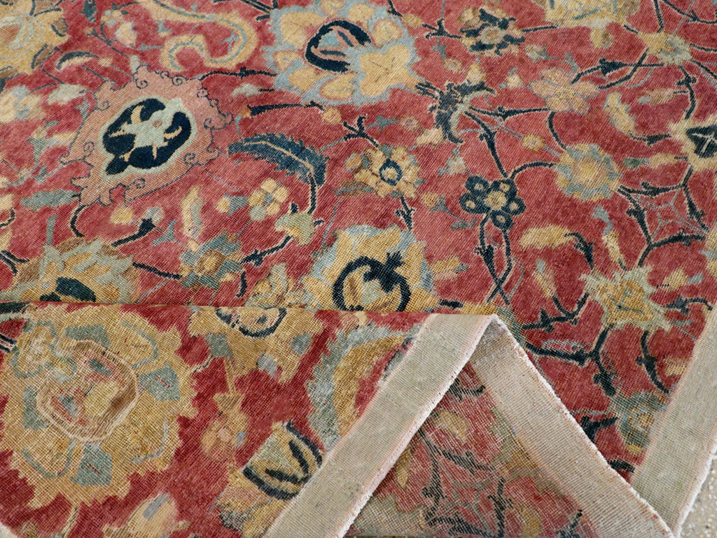 Antique Persian Isfahan Rug, No.9112 - Staging