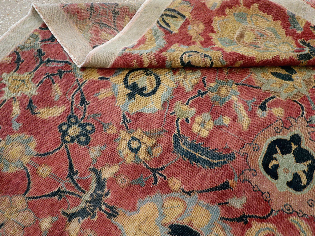 Antique Persian Isfahan Rug, No.9112 - Staging