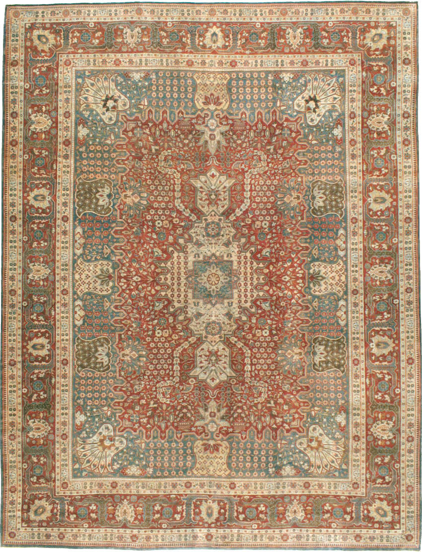 Antique Persian Tabriz Carpet, No.9117 - Staging