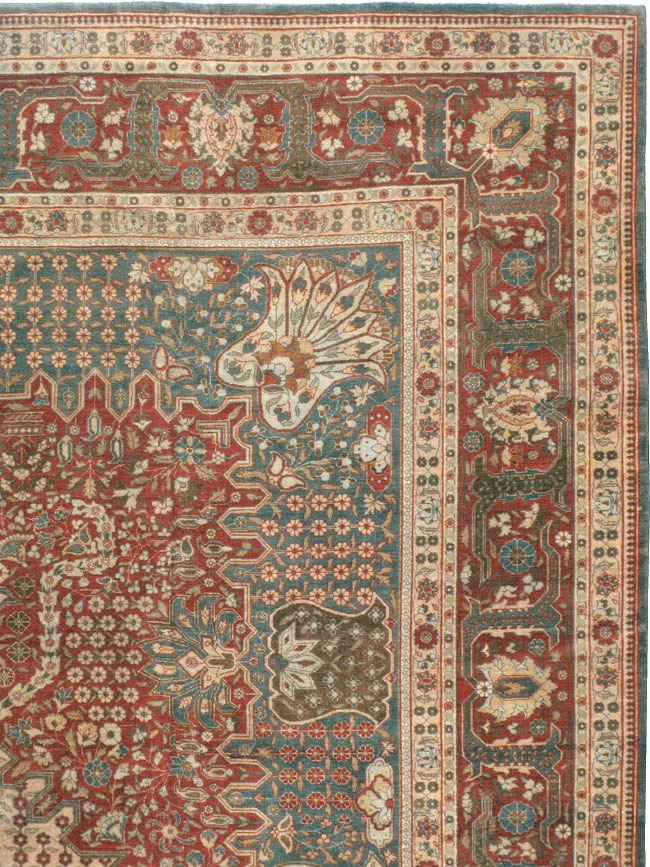 Antique Persian Tabriz Carpet, No.9117 - Staging