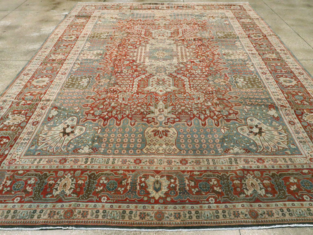 Antique Persian Tabriz Carpet, No.9117 - Staging