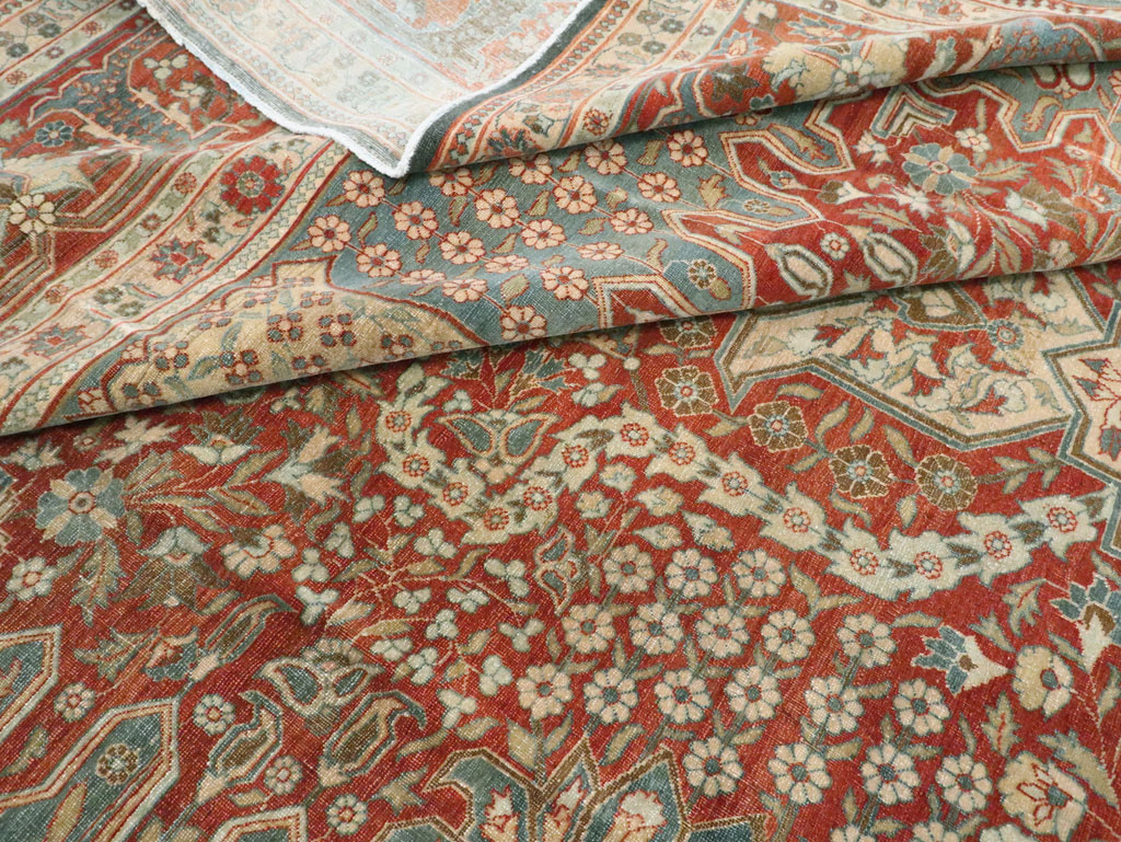 Antique Persian Tabriz Carpet, No.9117 - Staging