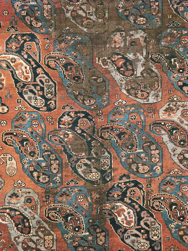 Antique Persian Khamseh Gallery Carpet, No.9149 - Staging