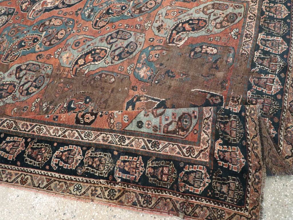 Antique Persian Khamseh Gallery Carpet, No.9149 - Staging