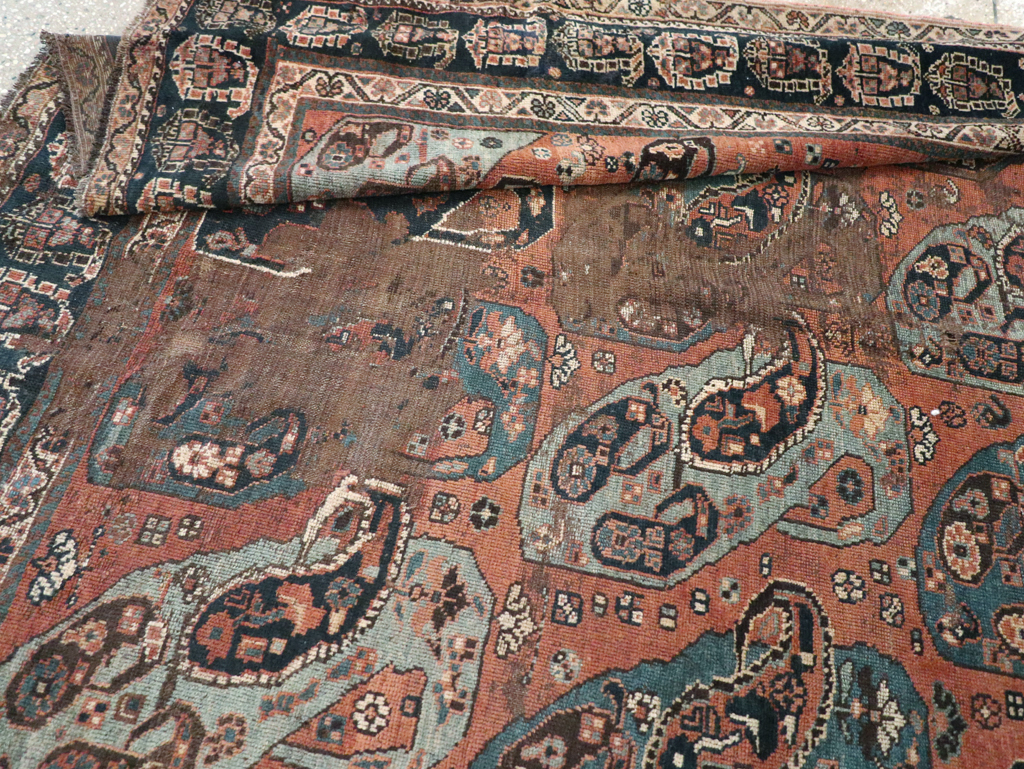 Antique Persian Khamseh Gallery Carpet, No.9149 - Staging