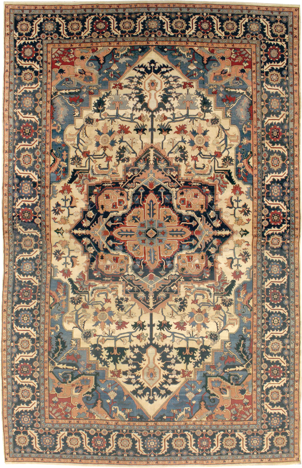Vintage Persian Heriz Oversize Carpet, No.9162 - Staging