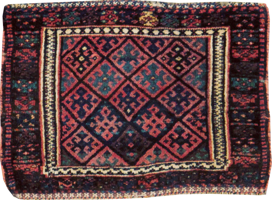 Vintage Persian Kurdish Rug, No.9179 - Staging