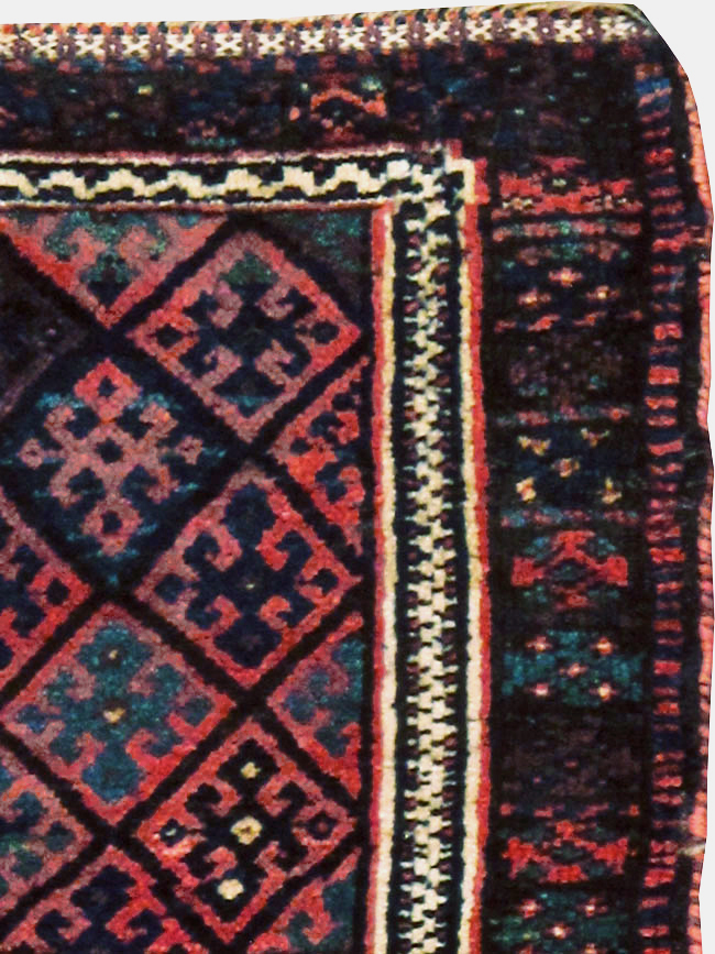 Vintage Persian Kurdish Rug, No.9179 - Staging