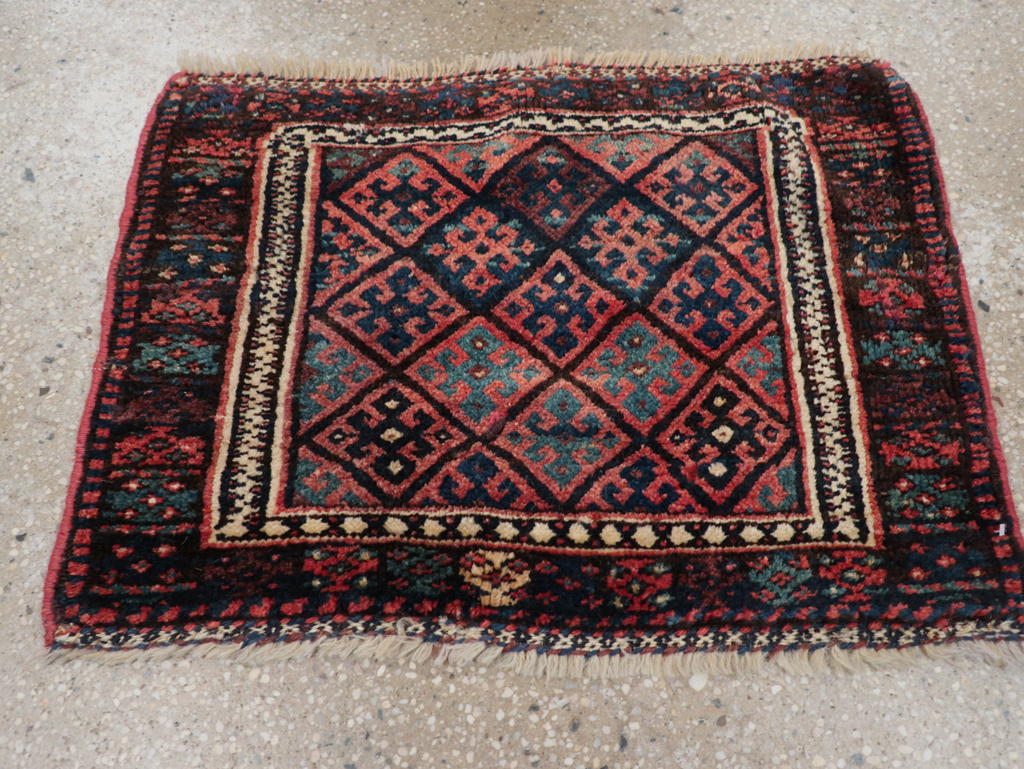 Vintage Persian Kurdish Rug, No.9179 - Staging