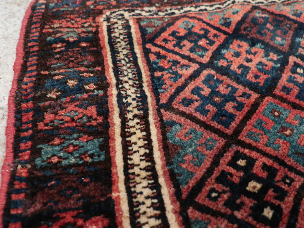 Vintage Persian Kurdish Rug, No.9179 - Staging