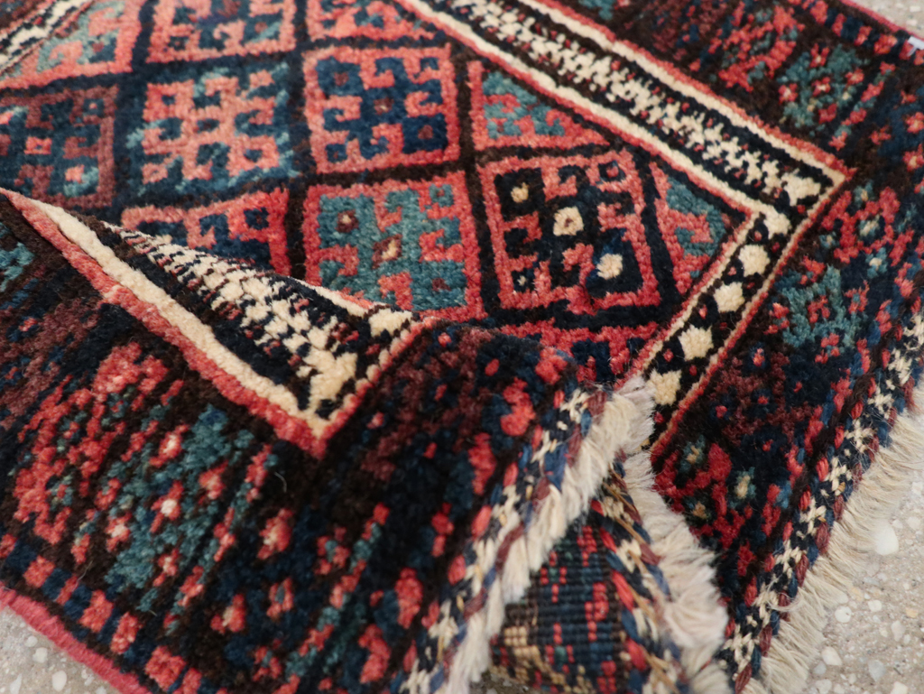 Vintage Persian Kurdish Rug, No.9179 - Staging