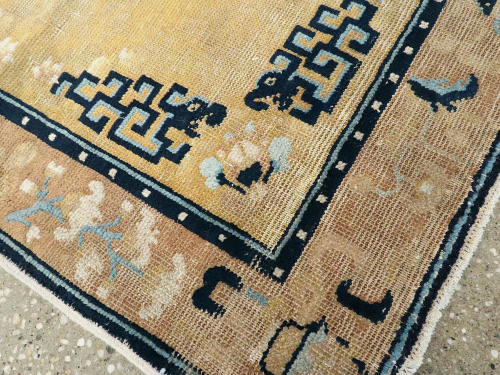 Antique Chinese Ningxia Square Rug, No.9195 - Staging