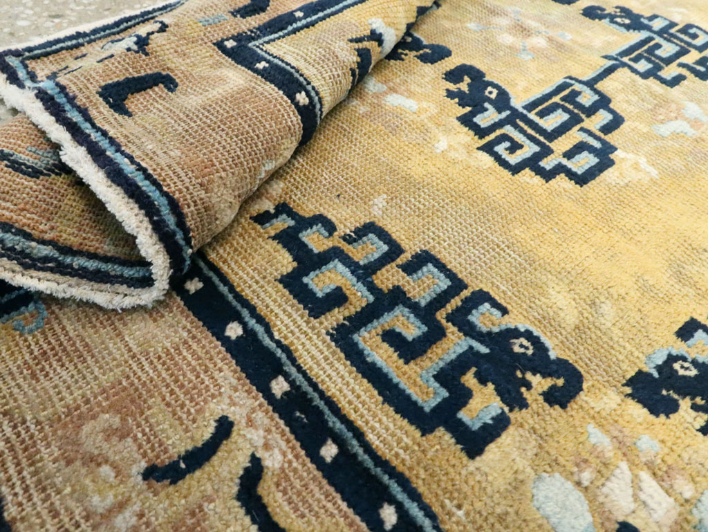 Antique Chinese Ningxia Square Rug, No.9195 - Staging