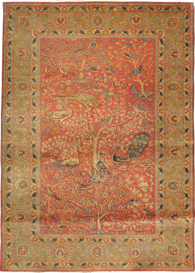 Antique Turkish Sivas Pictorial Rug, No.9222 - Staging