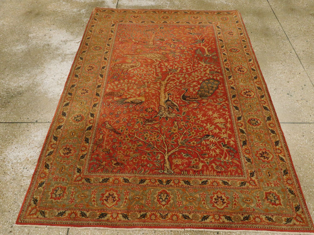 Antique Turkish Sivas Pictorial Rug, No.9222 - Staging