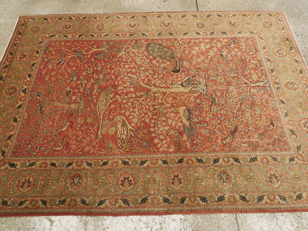 Antique Turkish Sivas Pictorial Rug, No.9222 - Staging