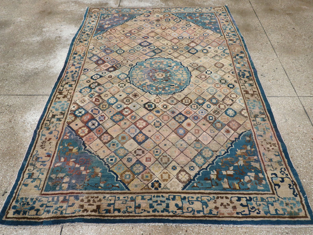 Antique Chinese Ningxia Accent Rug, No.9227 - Staging