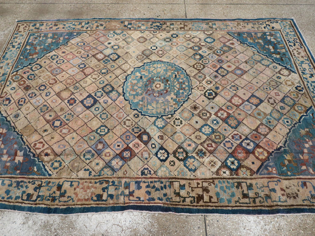 Antique Chinese Ningxia Accent Rug, No.9227 - Staging
