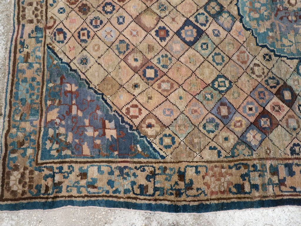 Antique Chinese Ningxia Accent Rug, No.9227 - Staging