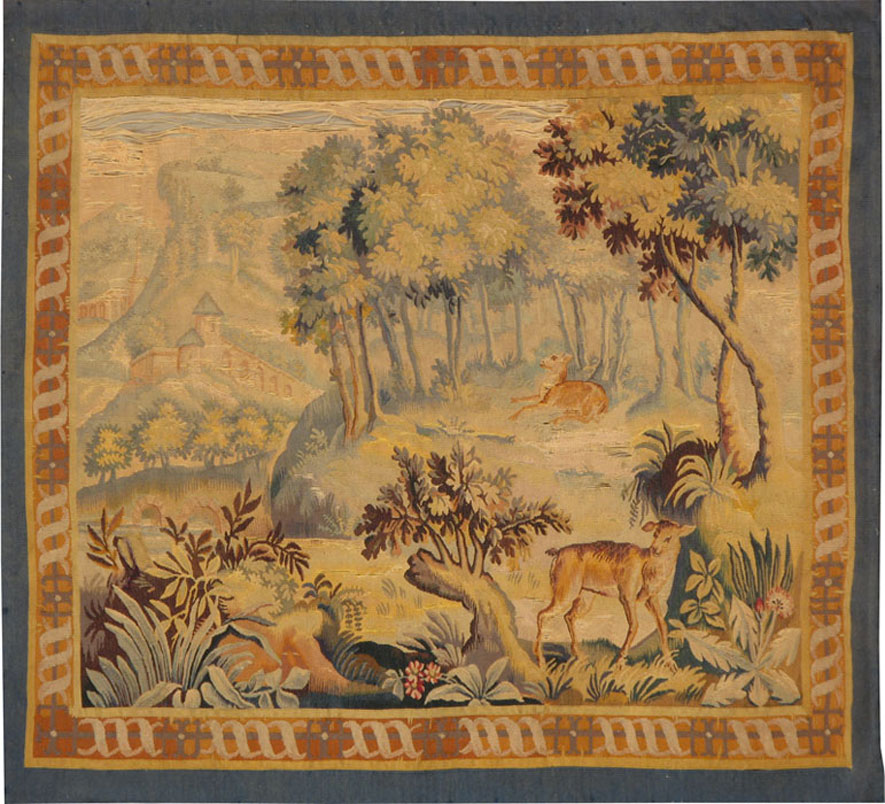 Antique French Tapestry, No.9229 - Staging
