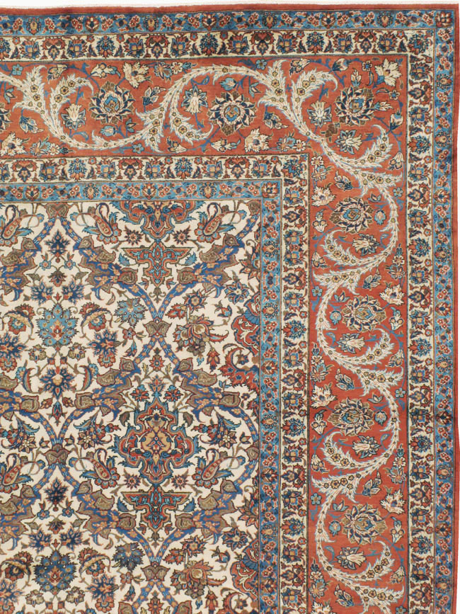 Vintage Persian Isfahan Carpet, No.9238 - Staging