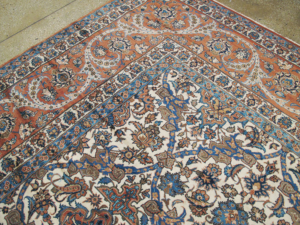 Vintage Persian Isfahan Carpet, No.9238 - Staging