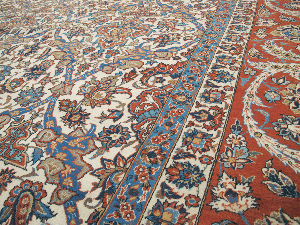 Vintage Persian Isfahan Carpet, No.9238 - Staging