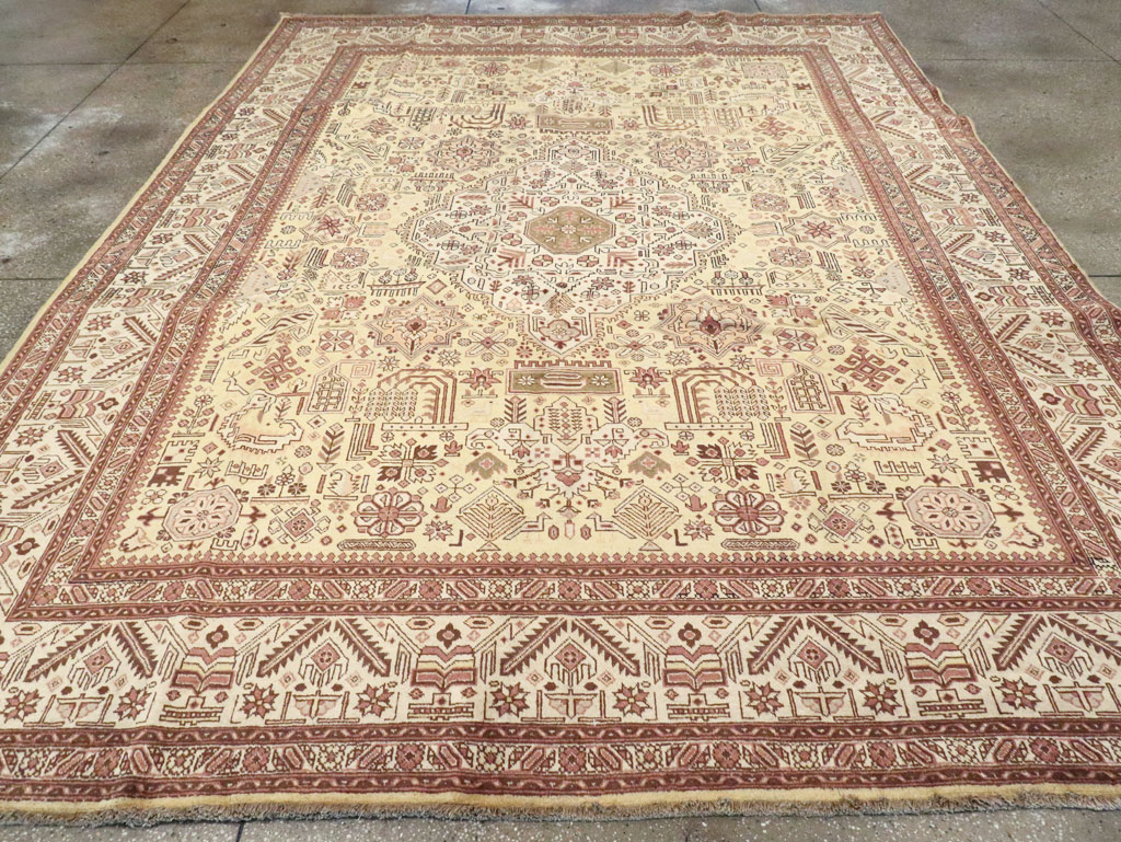 Vintage Persian Tabriz Carpet, No.9259 - Staging