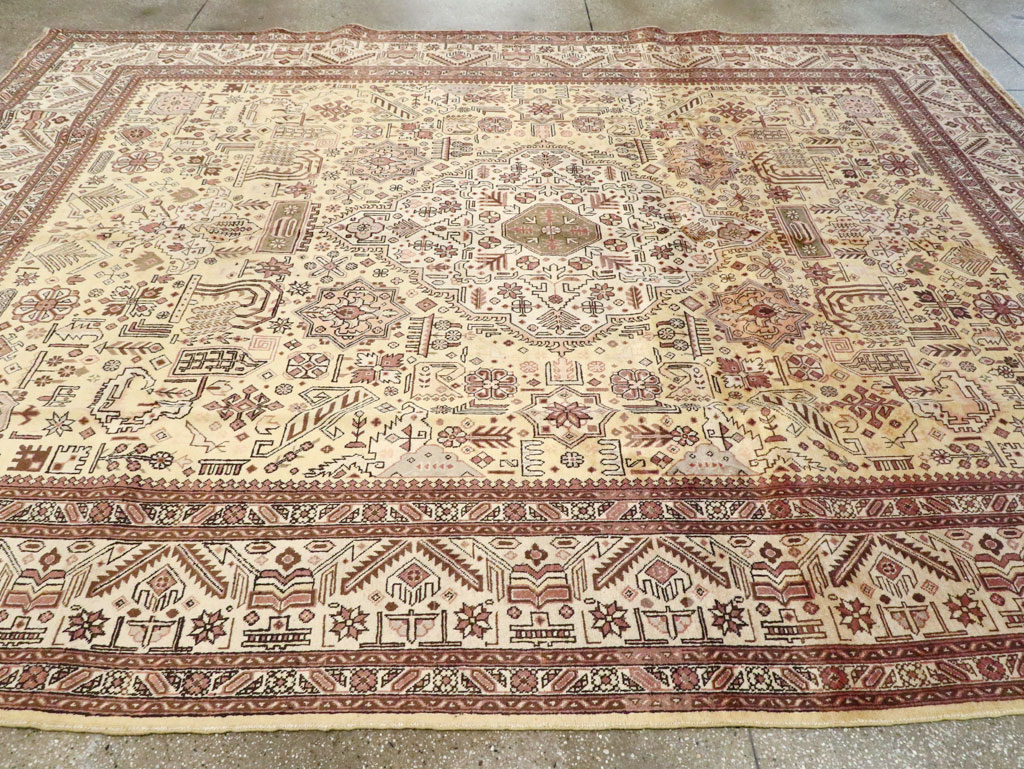 Vintage Persian Tabriz Carpet, No.9259 - Staging