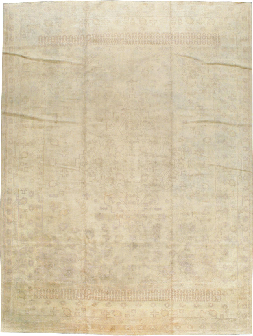 Antique Turkish Oushak Carpet, No.9277 - Staging